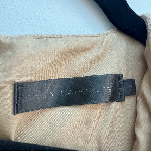 Sally LaPointe sz 2 camel structured above the knee sleeveless dress 100% wool - Picture 7 of 9